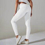 Solid White Women Leggings Seamless Gym Leggings Quick Dry Fitness Pants High Waist Running Pants Hips Push up Sports Leggings - Deck Em Up