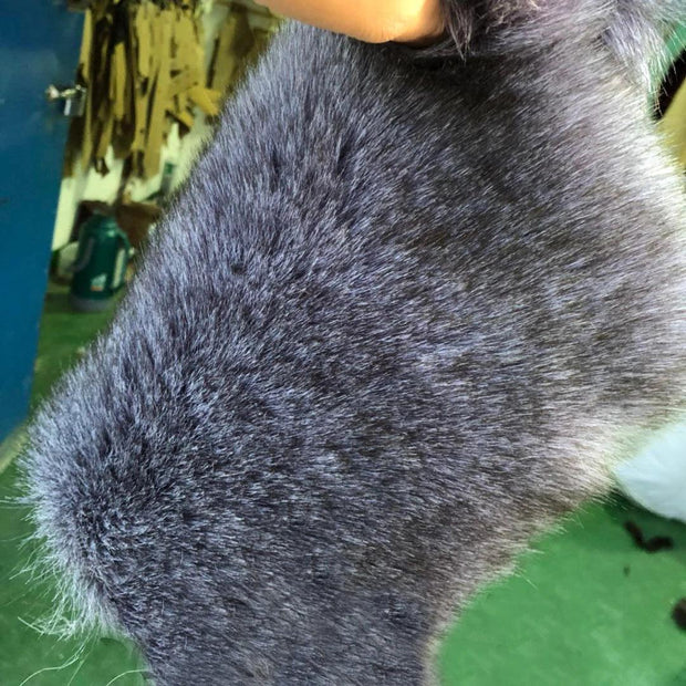 ZADORIN 3XL Autumn Winter Thick Warm Faux Fox Fur Vest Women High Quality Fashion V-Neck Short Fur Coat Female Fur Waistcoat - Deck Em Up