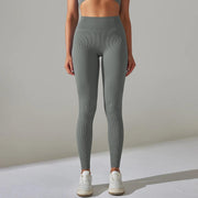 Solid White Women Leggings Seamless Gym Leggings Quick Dry Fitness Pants High Waist Running Pants Hips Push up Sports Leggings - Deck Em Up