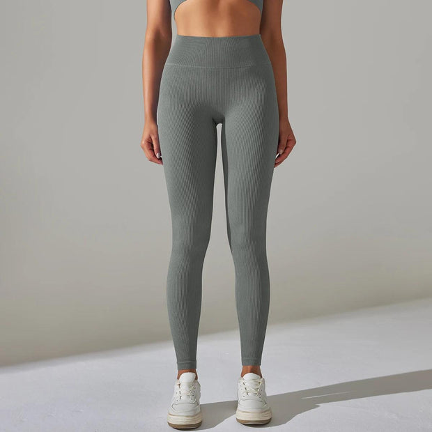Solid White Women Leggings Seamless Gym Leggings Quick Dry Fitness Pants High Waist Running Pants Hips Push up Sports Leggings - Deck Em Up