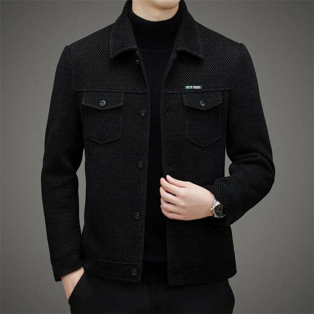High Quality Men's Thick Casual Coat Spring and Autumn Jacket Men New Middle-aged Dad Wear Lapel Trend All The Top - Deck Em Up