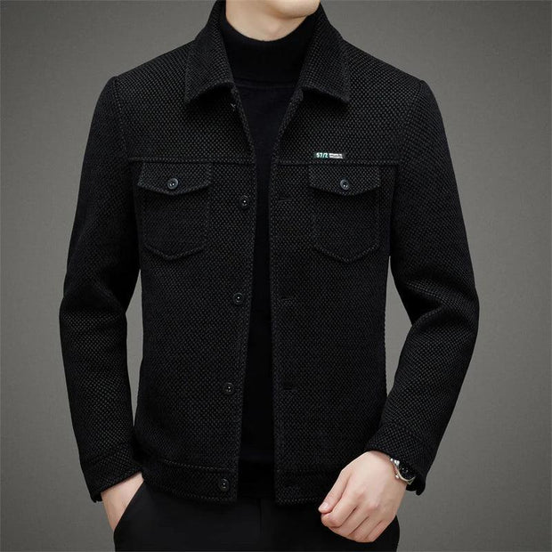 High Quality Men's Thick Casual Coat Spring and Autumn Jacket Men New Middle-aged Dad Wear Lapel Trend All The Top - Deck Em Up