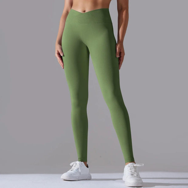 Scrunch Butt Gym Leggings Women Clothing V Cross High Waist Yoga Pants Seamless Sports Leggings Femme Push Up Yoga Leggings - Deck Em Up