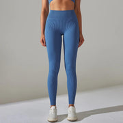 Solid White Women Leggings Seamless Gym Leggings Quick Dry Fitness Pants High Waist Running Pants Hips Push up Sports Leggings - Deck Em Up