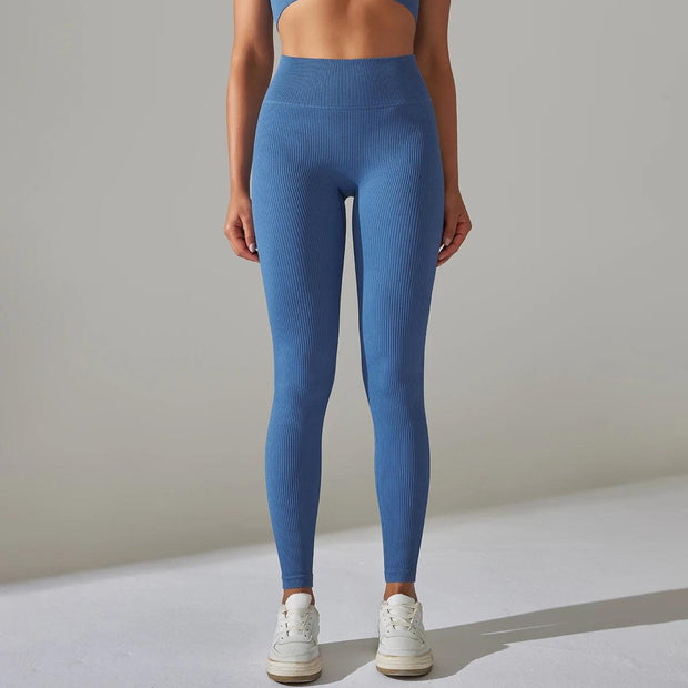 Solid White Women Leggings Seamless Gym Leggings Quick Dry Fitness Pants High Waist Running Pants Hips Push up Sports Leggings - Deck Em Up