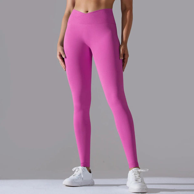 Scrunch Butt Gym Leggings Women Clothing V Cross High Waist Yoga Pants Seamless Sports Leggings Femme Push Up Yoga Leggings - Deck Em Up
