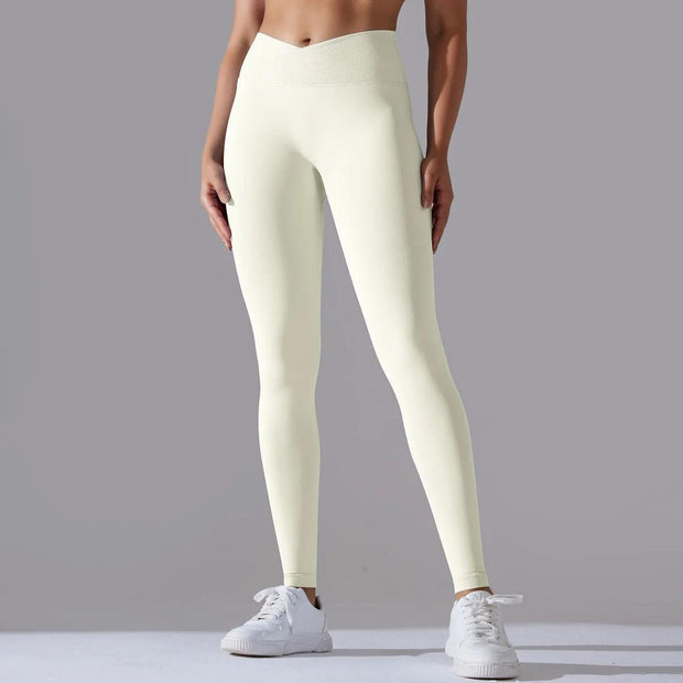 Scrunch Butt Gym Leggings Women Clothing V Cross High Waist Yoga Pants Seamless Sports Leggings Femme Push Up Yoga Leggings - Deck Em Up