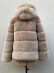 ZADORIN Winter Thick Warm Faux Fur Coat Women Furry Hooded Long Sleeve Faux Fur Jacket Luxury Winter Fur Coats Bontjas - Deck Em Up
