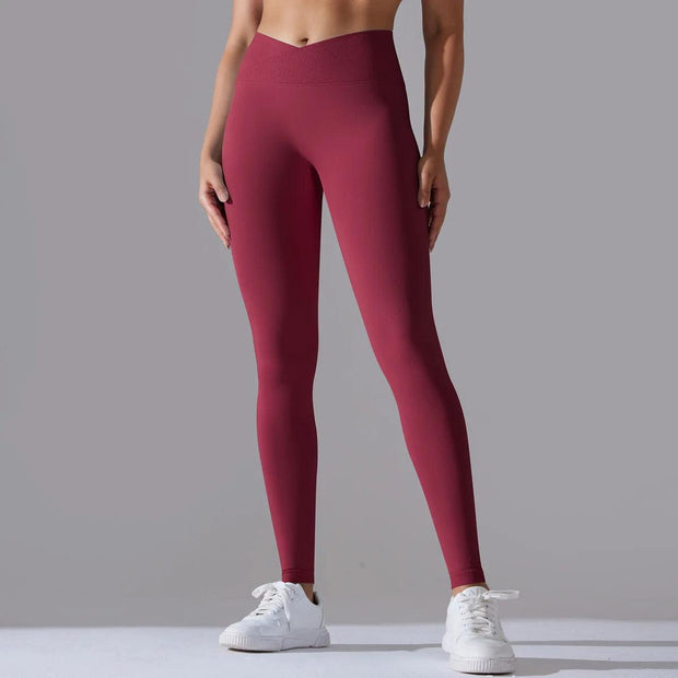 Scrunch Butt Gym Leggings Women Clothing V Cross High Waist Yoga Pants Seamless Sports Leggings Femme Push Up Yoga Leggings - Deck Em Up