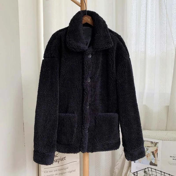Winter Thicken Warm Teddy Fur Jacket Coat Women Casual Fashion Lamb Faux Fur Overcoat Fluffy Cozy Loose Outerwear Female - Deck Em Up