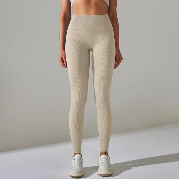 Solid White Women Leggings Seamless Gym Leggings Quick Dry Fitness Pants High Waist Running Pants Hips Push up Sports Leggings - Deck Em Up