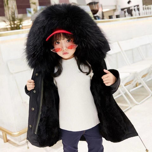 Children's Jackets Girls' Clothes Boys And Babies Big Fur Collar - Deck Em Up