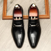 Men's Fashion Top Layer Cowhide Business Dress Shoes - Deck Em Up