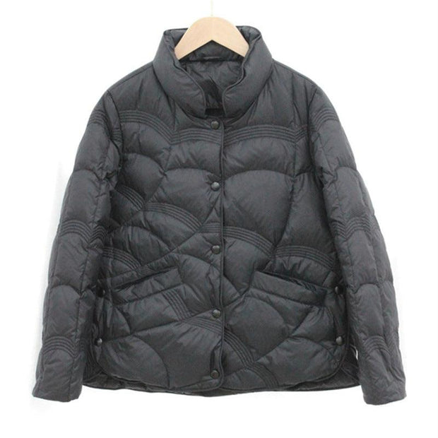 Lightweight Down Jacket Female Loose Lapel - Deck Em Up
