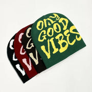 Autumn And Winter Letter Jacquard Hip Hop Knitted Hat - Deck Em Up