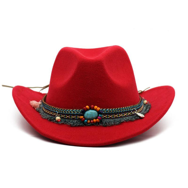 Cowboy Hats Curled Felt Riding Men And Women - Deck Em Up