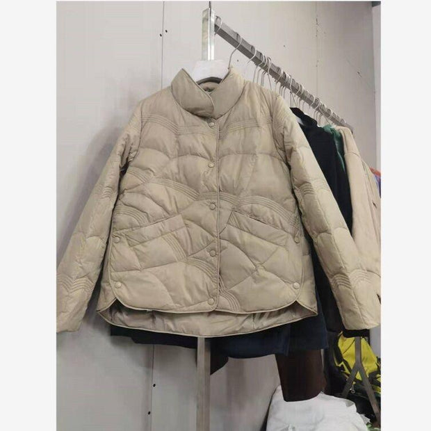 Lightweight Down Jacket Female Loose Lapel - Deck Em Up