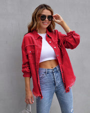 Fashion Ripped Shirt Jacket Female Autumn And Spring Casual Tops Womens Clothing - Deck Em Up