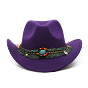 Cowboy Hats Curled Felt Riding Men And Women - Deck Em Up