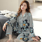 Women's Pure Cotton Long Sleeved Loose Size Home Clothing Set - Deck Em Up