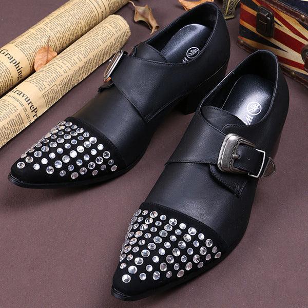 Buckle Rhinestone Low-Top Dress Shoes Men - Deck Em Up
