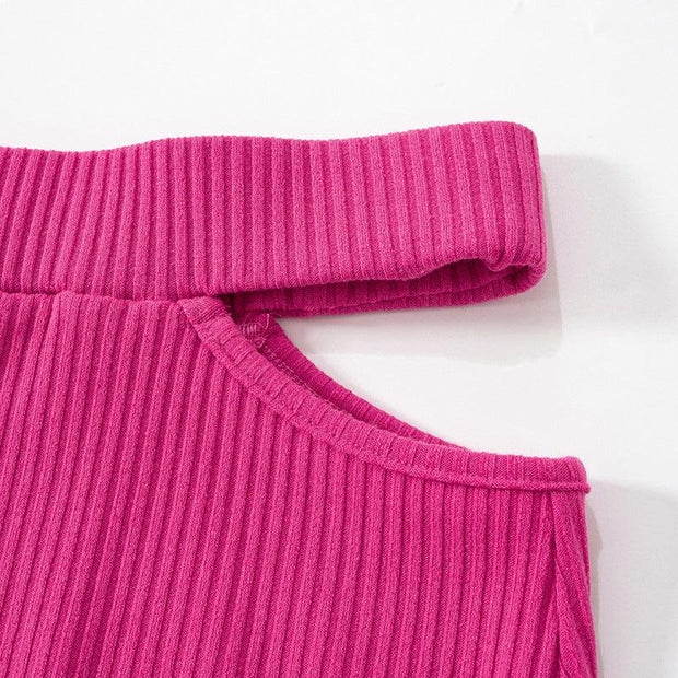 Autumn New Sunken Stripe Top Hot Girl Skirt Long Sleeve Fashion Casual Set Women European And American Women's Clothing - Deck Em Up