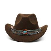 Cowboy Hats Curled Felt Riding Men And Women - Deck Em Up