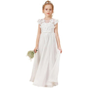 Kids Dress Ladies White Flower Girl Wedding - Deck Em Up