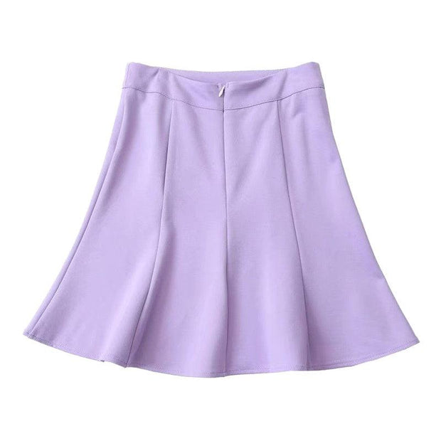 Women's Large Swing All-match Solid Color High Waist Skirt - Deck Em Up