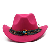 Cowboy Hats Curled Felt Riding Men And Women - Deck Em Up