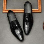 Formal Men Business Dress Pointed Toe Shoes Genuine Leather Mens - Deck Em Up