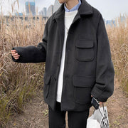 All-match Outer Wear Autumn And Winter Woolen Coat Men - Deck Em Up