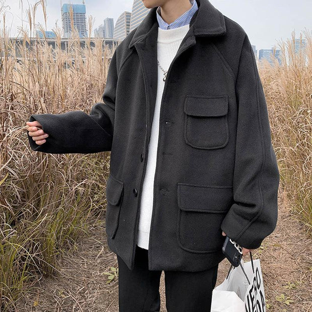 All-match Outer Wear Autumn And Winter Woolen Coat Men - Deck Em Up