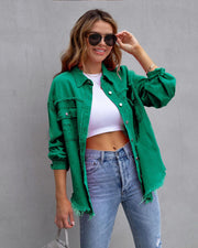 Fashion Ripped Shirt Jacket Female Autumn And Spring Casual Tops Womens Clothing - Deck Em Up