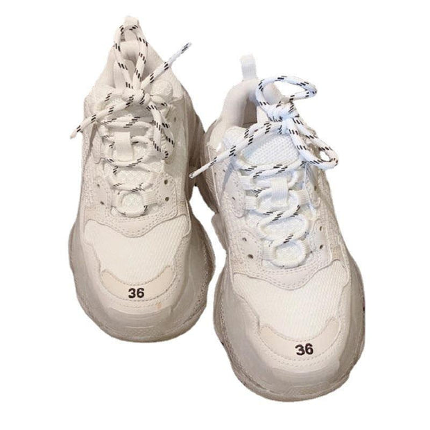 Women's Fashion Crystal Muffin Platform Lace Up Casual Sneaker - Deck Em Up