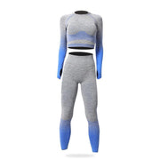 Seamless Yoga Clothing Set Striped Knit Hip Lift Stretch - Deck Em Up