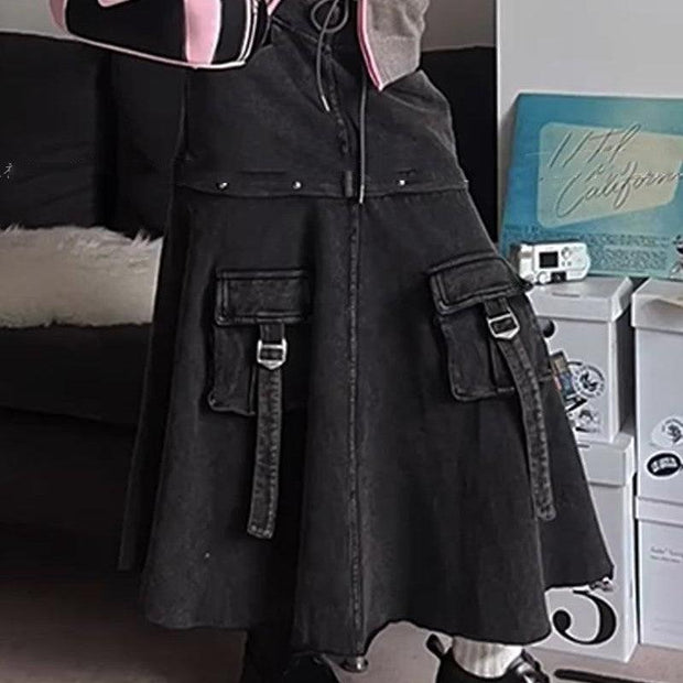 Denim Pleated Skirt For Women's Autumn And Winter Design - Deck Em Up