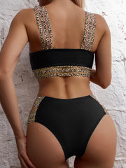 Women's Bikini Leopard Ribbon Swimwear - Deck Em Up