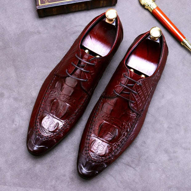 Men's Dress Shoes Crocodile Pattern British Formal Business - Deck Em Up
