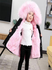 Children's Jackets Girls' Clothes Boys And Babies Big Fur Collar - Deck Em Up